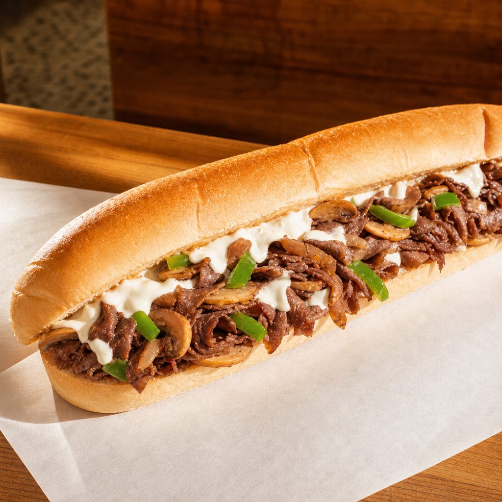 #23. The Works Cheese Steak.